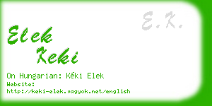 elek keki business card