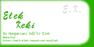 elek keki business card